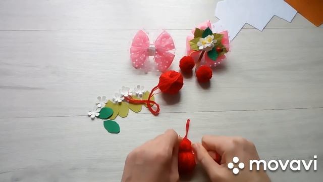 Бантики Вишенки из репсовой ленты и фоамирана/ МК/DIY/Tanques com cereja de fita de repto e foamira смотреть онлайн