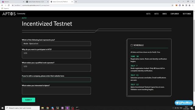 Aptos нода - обновление IT2 | Второй этап | Отправляем заявку на оплачиваемый Testnet? смотреть онлайн