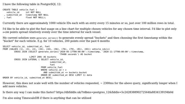 Databases: First metric in each time "bucket" for multiple IDs смотреть онлайн
