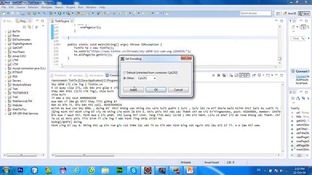 HD Cài đặt encoding UTF 8 Eclipse hiển thị Tiếng Việt смотреть онлайн