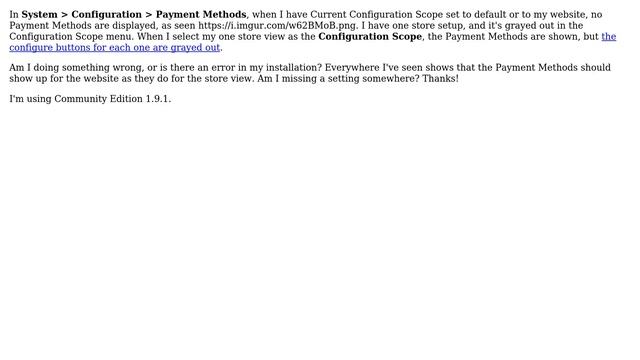 Magento: No payment methods are showing up on my configuration screen смотреть онлайн