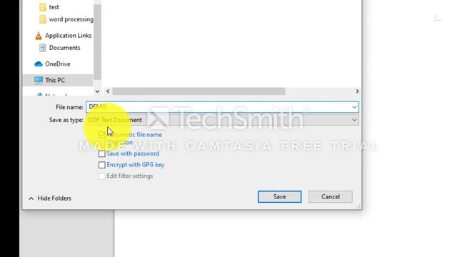 SAVING A DOCUMENT IN LIBRE OFFICE WRITER