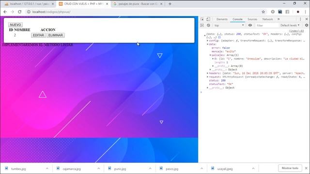CRUD VUE.JS con PHP y MYSQL Listar registros 4/7 смотреть онлайн