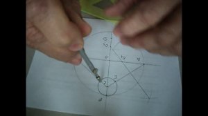 Овал по заданным осям . Геометрические построения.