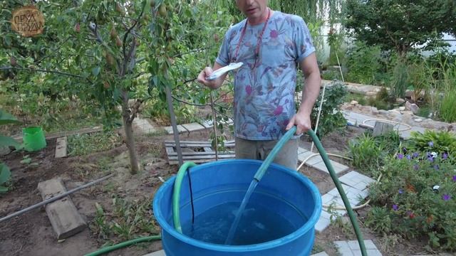 Полив с помощью дренажного насоса + радиорозетка