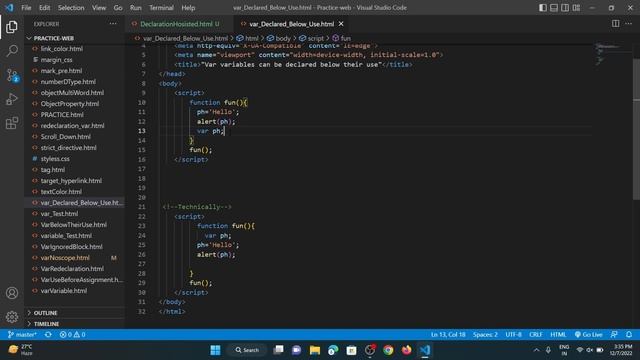 Declarations are hoisted, But assignments are not | In javascript var variable. смотреть онлайн