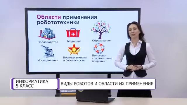 Информатика. 5 класс. Виды роботов и области их применения /12.01.2021/ смотреть онлайн