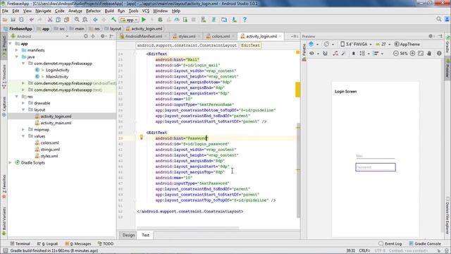 Firebase Tutorial Part 1: Project Setup & login Screen Design | Android Studio Tutorial смотреть онлайн