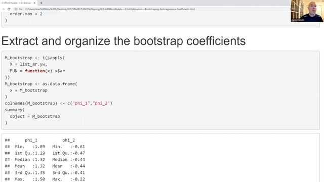 3 ARIMA Models - 3.5.4 Estimation - Bootstraping Autoregressive Coefficients смотреть онлайн