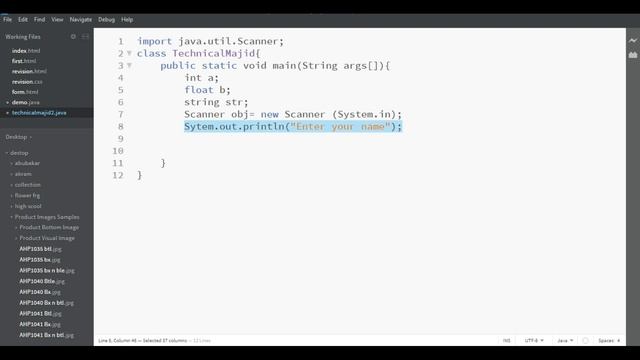 how to take input from user in java | Scanner class methods in java | int, Float, String program #6 смотреть онлайн