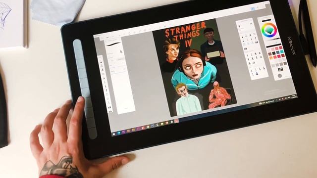 Обзор, настройка и рисование на интерактивном дисплее XP PEN Artist 16 второго поколения смотреть онлайн
