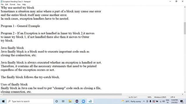 Exception Handling Class 3 смотреть онлайн