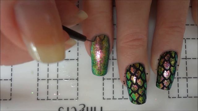 Easy Dragon Scales DIY Freehand Nail Art Tutorial смотреть онлайн