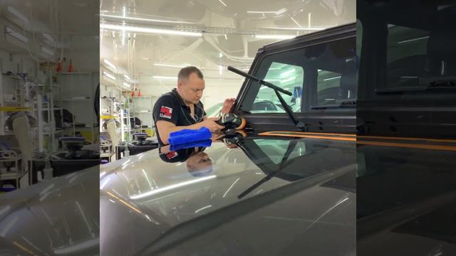 Mercedes G63 - полировка кузова автомобиля и нанесение керамики на кузов смотреть онлайн