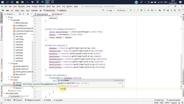 Making git apps | Set data position at MainActivity Part 3 смотреть онлайн