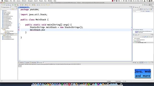 Java Stack Tutorial смотреть онлайн