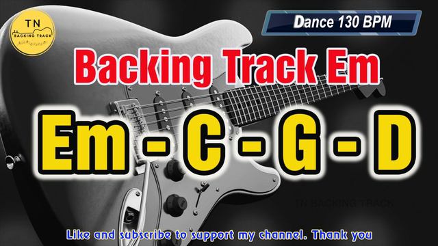 Em Backing Track Dance 130 BPM | Em C G D | Guitar Backing Track