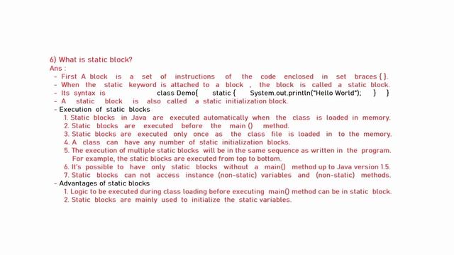 6. What is Static block in java | Static keyword | Java interview question | Siddharth Lecture смотреть онлайн