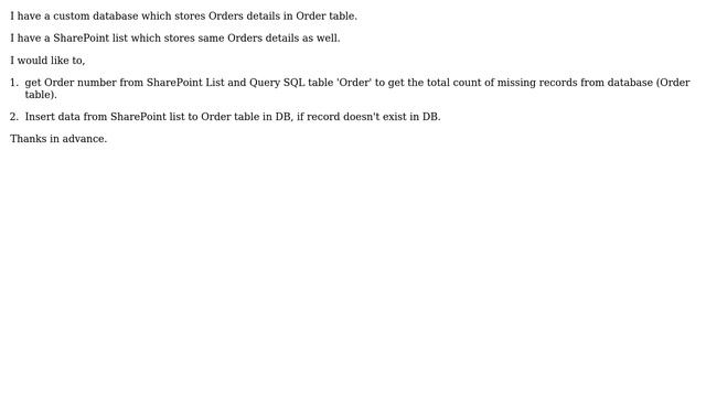 Sharepoint: Find the missing records in a SQL table based on Order Number смотреть онлайн