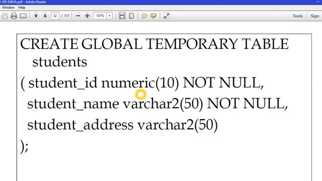 How to Create A Global Temporary Table|#Global|PRACTICAL SESSION ON DBMS|#ORACLE|#SQL|lecture#10 смотреть онлайн