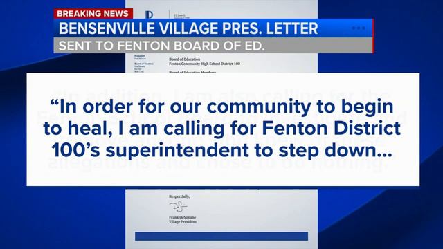 Bensenville Village President calls fore Fenton HS superintendent to resign after staff member fire смотреть онлайн