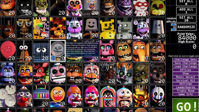 420 FNAF АНИМАТРОНИКОВ В ИГРЕ - Ultra Custom Night смотреть онлайн