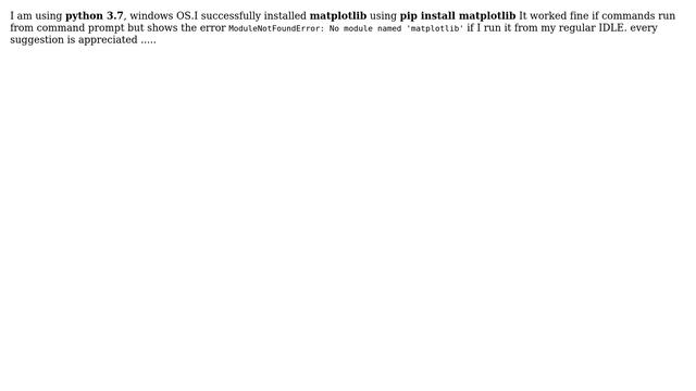 Module not found Error: No module name matplotlib смотреть онлайн
