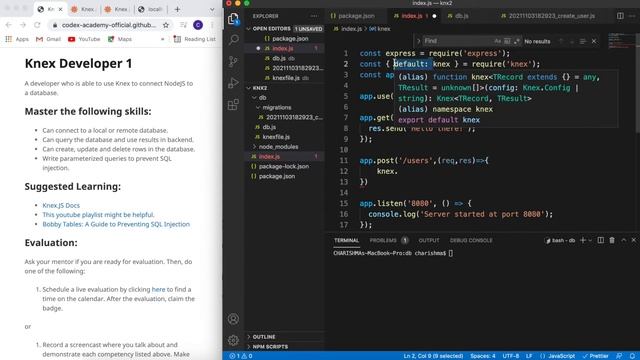 Knex NodeJS PostgreSQL смотреть онлайн
