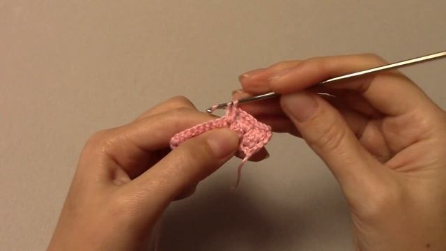 Розовый узор крючком для начинающих