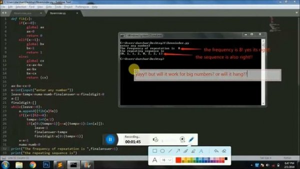 What happens when you devide a Fibonacci series?? Pisano period in python.