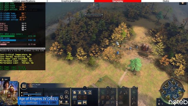 MSI KATANA GF66 (2022) - Age of Empires 4 Gameplay Test (i5-12500H, RTX 3050) смотреть онлайн