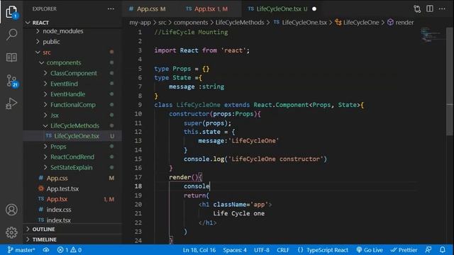 ReactJS 13 Mounting Phase Methods for beginners смотреть онлайн