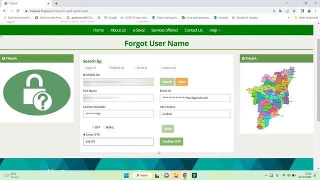 How to solve user status locked (login issue) in Tamil Nadu e-Sevai (TNeGA) Website смотреть онлайн