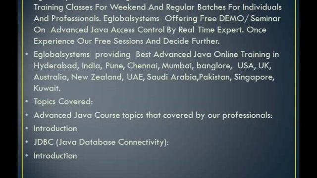 Advanced java Online Training in New Jersey смотреть онлайн