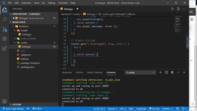 Mongo db + Express + Angular + Node = MEAN Stack Tutorial in Hindi #6 Get Listings смотреть онлайн