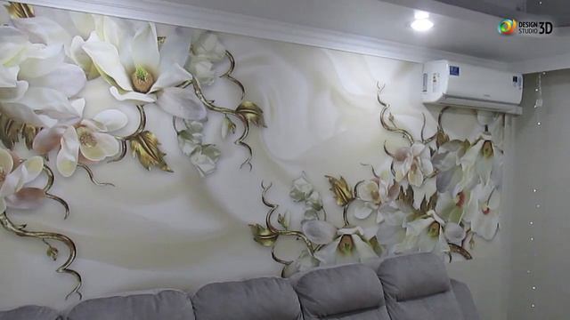 Отзыв на 3D Фотообои "Драгоценные магнолии на шелковом фоне" смотреть онлайн