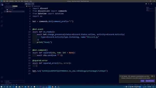Discord.py: Making a Discord bot in Python - Part 7 (Error handling) смотреть онлайн
