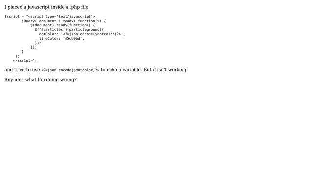 Wordpress: php variable inside javascript code смотреть онлайн