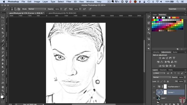 Photoshop CC Tutorial - Transform Any Photo Into A Pencil Drawing смотреть онлайн