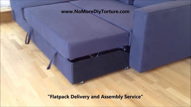 IKEA Manstad Corner sofa-bed with storage смотреть онлайн