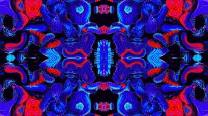 Анимированный темный симметричный абстрактный фон: Техно узоры