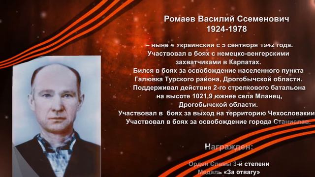 Герой моей семьи - Ромаев Василий Семенович смотреть онлайн