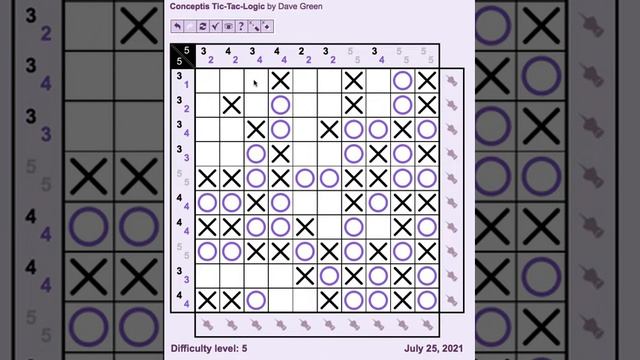 Tic Tac Logic Game Solved - 25JUL2021 смотреть онлайн