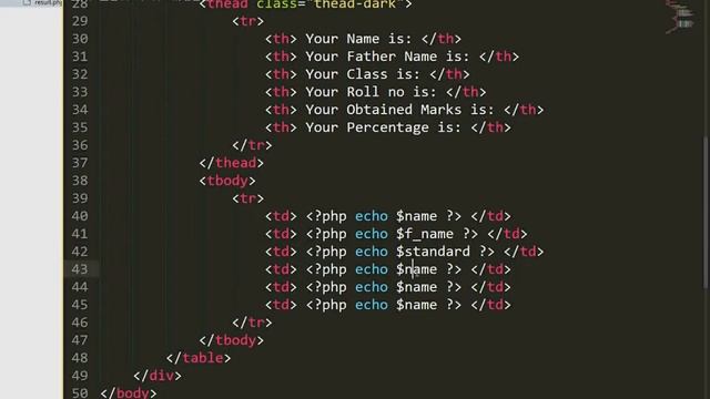 how to create marksheet using html css and php part2 смотреть онлайн