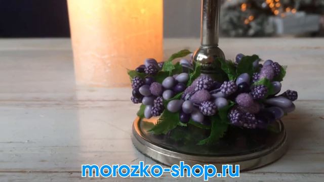 Мини-венок для свечи и декорирования КОКТЕЙЛЬ С ЕЖЕВИКОЙ, 9 см E205-L смотреть онлайн