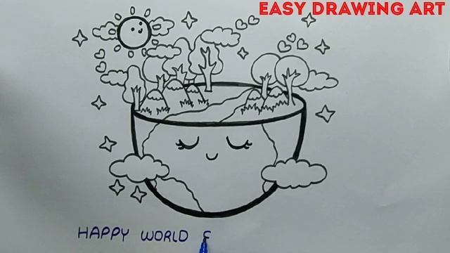 save earth save environment drawing || how to draw world environment day poster смотреть онлайн