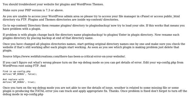 How to fix "There has been a critical error on your website. Please check your site admin email... смотреть онлайн