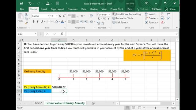 How to Calculate Future Value (FV) of Ordinary Annuity Using MS Excel смотреть онлайн
