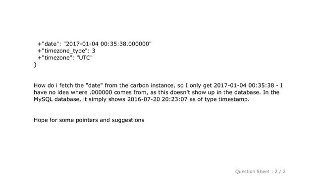 MySQL : Object of class Carbon\Carbon could not be converted to int смотреть онлайн