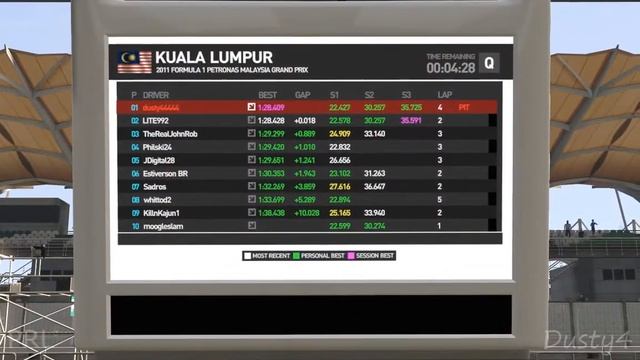 Codemasters F1 2011 - PRL AAC & ANAC Round 2 - Kuala Lumpur смотреть онлайн